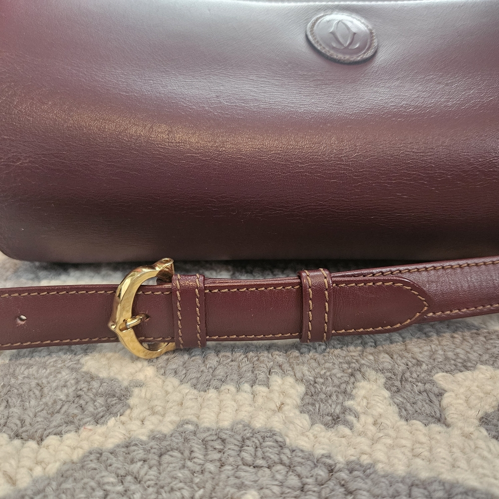 EVC Cartier Burgundy Leather Lrg Satchel Bag - Must De Cartier. Clean - Picture 7 of 10